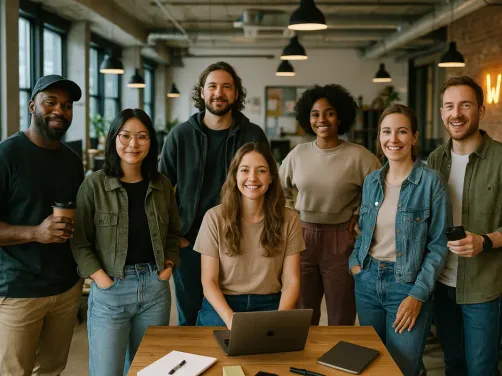 Illustration silhouettes equipe